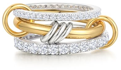 ZOERAY Ringe Gold Silber für Damen Wasserfest 18k Vergoldete Ring Silber Ringe Frauen mit Zirkonia Stapelbar Rings Set Eheringe Daumenring Verlobungsringe Statement Ringe Männer Geschenke Herren