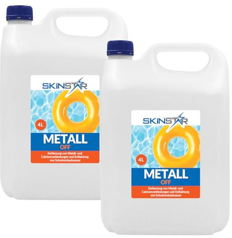 SkinStar El metal Ex para piscina elimina el metal y la cal reduce la dureza total y proporciona agua cristalina (8 litros)