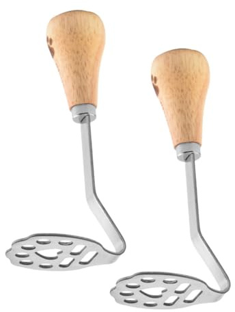 BESTYASH 2pcs Stainless Steel Potato Masher Manual Kitchen Vegetable Masher Potato Crusher Reusable for
