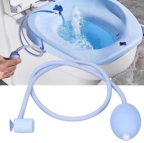 ZJchao Sitzbad-Spülschlauch, Weiches Silikon, Zum Waschen des Anus, Quetschbad, Sitzspülschlauch mit Großer Düse für die Pflege nach der Geburt und Hämorrhoiden-Linderung, Blau, 35,4 (BLUE)