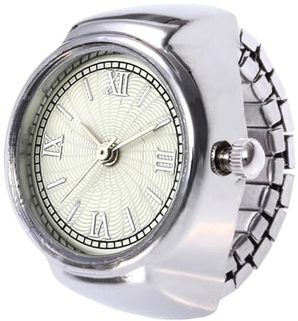 Generico Uhrenring, runde Uhr für Damen und Herren, kreatives Accessoire für Partys, Verabredungen, Urlaub, elegante Mini-Uhren von, tragbare Uhren, Large inner frame, Material: Metall, Siehe