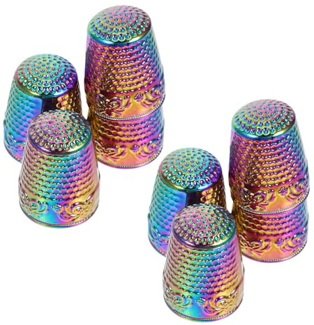 SUPVOX Lot de 8 Set de Dés à Coudre en Métal Couture à la Main – Protège-Doigts Ergonomiques pour Quilting Broderie et Travaux Manuels – Kit de Dés à Coudre Polyvalent et Portable