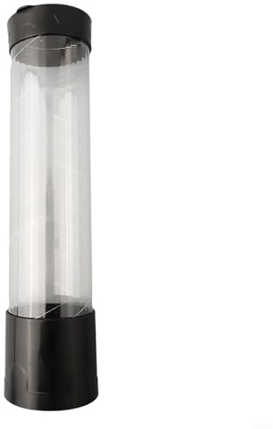Portabicchieri usa e getta da parete con erogazione automatica per tazza singola, in plastica ad alta capacità, per 40-45 tazze in cucina, bagno o camera da letto, nero/bianco (nero)