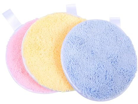 Outanaya 3 Pezzi Dischi Struccanti Rotondi in Microfibra Morbida per Pulizia Viso Naturale, Lavabili e Riutilizzabili, per Casa e Salone