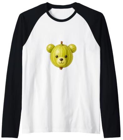 Oso de Grosella Espinosa Dulce diseño Animal Camiseta Manga Raglan