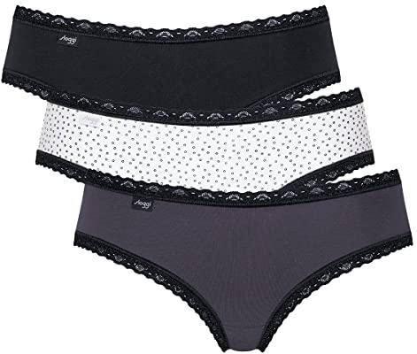 sloggi Donna 24/7 Weekend Hipster C3P, Nero Combination, 42