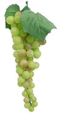 kunstpflanzen-discount.com Künstliches Trauben Obst 26cm lang mit 90 naturgetreuen Trauben und 2 Blättern - Weintrauben Deko Obst zum Aufhängen