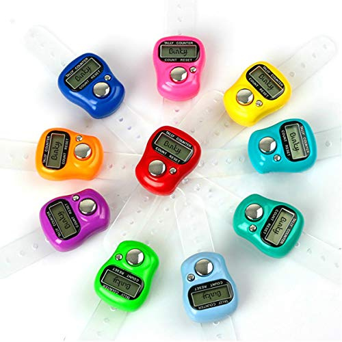 binky Mini LCD Digital Tally Counter with Finger Ring - 5 Digit Hand Held Click Counter for Office, Inventory, Warehouse & Golf Scoring