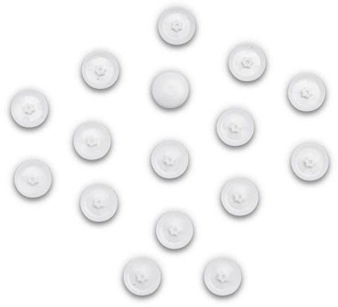100 Abdeckkappen für Torx-Schrauben - Torx Schraubenabdeckung aus Kunststoff in verschiedenen Größen (TX 15, Weiß)