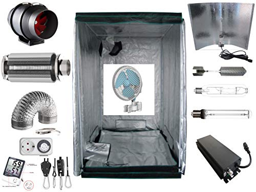 Nito GmbH Growbox Komplettset 600 W NDL/LED/CMH 100x100x200cm VSG AKF Growzelt (600 W dimmbar)