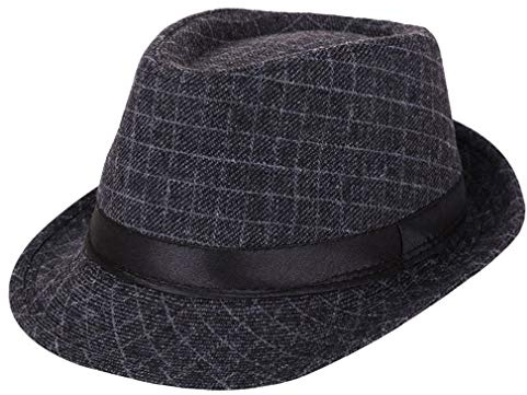 Gitter Filz Fedora Hut Vintage Style Casual Jazz Cap für Männer