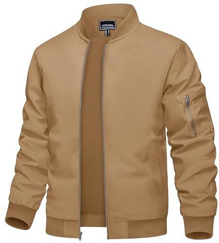 TACVASEN Bomberjacke Herren Windbreaker Wasserabweisend Übergangsjacke