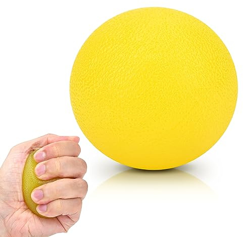 Yosoo Health Gear Handübungsbälle Physiotherapie, Hand Therapie Bälle, Stressball für die Hand, Silikonmassagetherapie Griffball für die Hand Finger Krafttraining Stressabbau(Gelb)