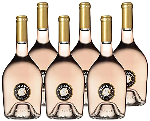 Côtes de Provence Rosé 2019 - Miraval - Vin AOC Rosé de Provence - Lot de 6x75cl - Cépages Cinsault, Rolle