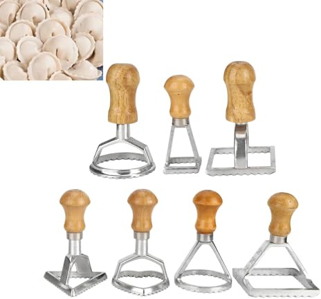 7 Moules À Boulettes, Moule À Découper Les Boulettes, Machine À Découper La Pâte Gaufrée, Machine À Découper Les Boulettes, Ustensiles De Cuisine À Poinçon En Bois Pour Le Remplissage De Pâtes