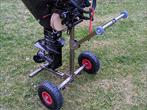 launchingwheels.com Außenbordmotorträger für Boote, tragbarer Lagerregal, Edelstahl, Premium-Modell