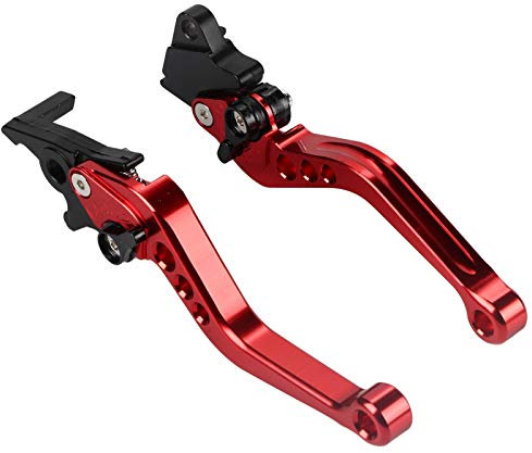 Yctze pour poignet de frein booster pour levier moto Paire de poignée de levier de frein à tambour d'embrayage de moto en aluminium CNC rouge