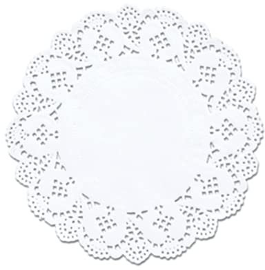 NAQ Papier Tortenspitzen 100 Stück Rund Papierdeckchen Tortenspitze Weiße Elegant Rund Spitze Papier Platzsets Dekoration Spitze Tischsets Kuchen Verpackung Pads für Hochzeiten (4.5zoll)