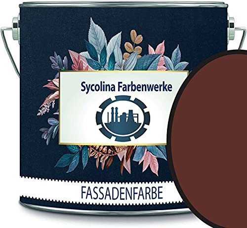 Fassadenfarbe mit Lotuseffekt hochwertige Silikonharzfarbe Sockelfarbe RAL 8015 Kastanienbraun // Sycolina Farbenwerke