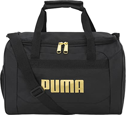 PUMA Kids' Transformation 14 Youth Duffel Bag, Black/Gold, OS