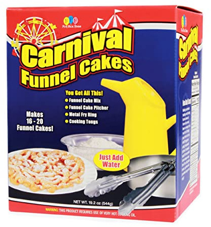 Fun Pack Foods - Carnival Funnel Cake Deluxe Kit - (2) Original Funnel Cake Mix, Pitcher, Frying Ring, Cooking Tongs