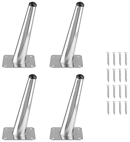 Seimneire Möbelbeine, 15,2 cm, schräge, konische Metallbeine, Chrom, Mitteljahresstil, Möbelfüße für Sofa, Schrank, Tisch, Stuhl, Schrank, Couch, Ottoman, Heimprojekte, 4 Stück