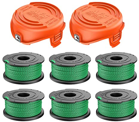 CDIYTOOL String Trimmer Spool Line for Black and Decker, 2mm 20 Feet Autofeed Replacement Spools for GL8033 GL9035 Grass Strimmer Trimmer Cap for 90583594 (6 Spool + 2 Cap)