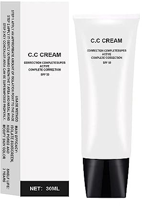 Skin Tone Adjusting CC Cream SPF 50, 2022 New Cosmetics CC Cream, Colour Correcting Self Adjusting for Mature Skin (Natural Color)