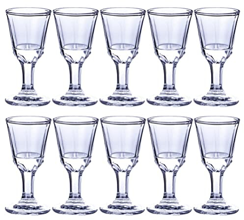 Homoyoyo Copas Whisky de Vidrio Diseño Llamativo Vintage Set de 10 Piezas de 10ml Pequeñas y Elegantes para Vino y Licor para Fiestas