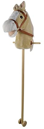 Tachan - Tête de Cheval avec bâton Deluxe - avec Sons et roulettes pour faciliter Le Glissement - Cheval Jouet pour garçons et Filles - Marron Clair - Hauteur 90 cm (CPA Toy Group 727T00729)