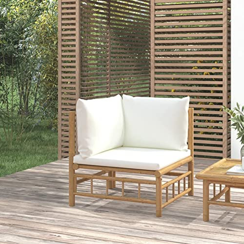 Festnight Lounge Sofa Gartensofa Ecksofa Ecklounge Bambus Balkonmöbel Klein Balkon Lounge Sofa Outdoor Garten Loungemöbel Set Sitzgruppe Gartenmöbel Loungesofa Balkonlounge Balkonsofa
