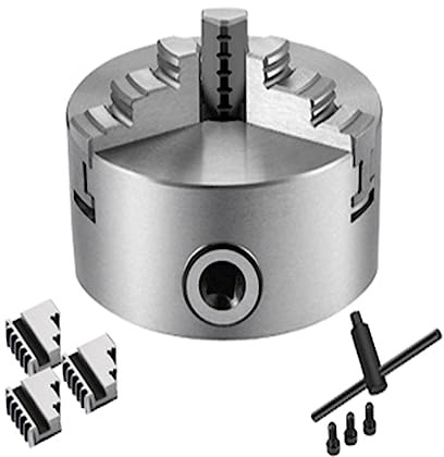 Mandrino Del Tornio, Mandrino Autocentrante For Tornio For Legno A 3 Griffe K11-200, Mandrino For Tornio Con Diametro Del Foro Passante Centrale Da 2,56 Con Filettatura Di Montaggio 3-M10, Per Retti