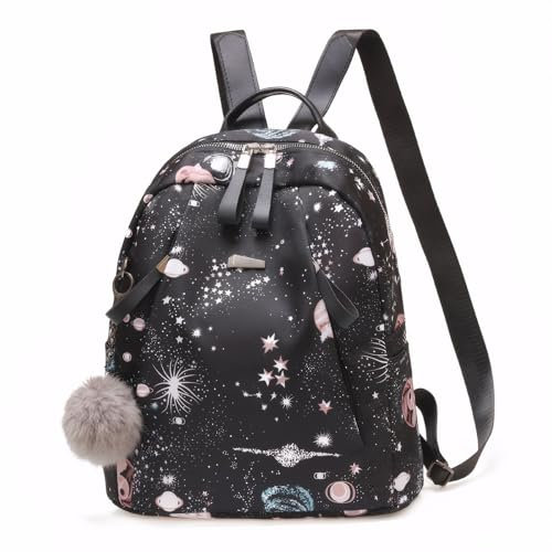 Focenat Frauen Rucksack Wasserdicht Anti-Diebstahl, Schultaschen Anti-Diebstahl Tagesrucksack, Oxford Schultertasche Casual Daypack Klein Reiserucksack für Frauen Mädchen (Schwarz)