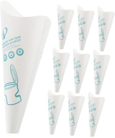 Parliky 12 Stück Papier Urinal Trichter Campingbedarf Damen PIPI Becher Weiblicher Urin Becher Weibliches Uriniergerät Camping Zubehör Outdoor Weibliches Urinal Wanderausrüstung