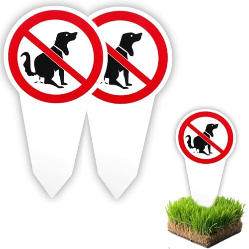 Xiciki 2 Stück Kein Hundeklo Schild - Schild Hunde Kacken Verboten Steckschild 30 x 15 cm, Hunde Kacken Verboten,Beidseitig Bedruckt, Schild Kein Hundeklo für Parkanlage, Spielplatz