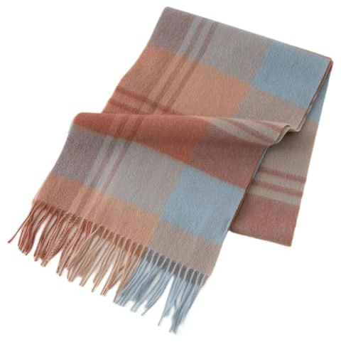 CMZYBBD Schal Damenschal Kaschmirschal, Kariertem Schal, Herbst Winter Warmer Bunte Karierte Reine Kaschmirschal-pink-a-30 * 180 cm