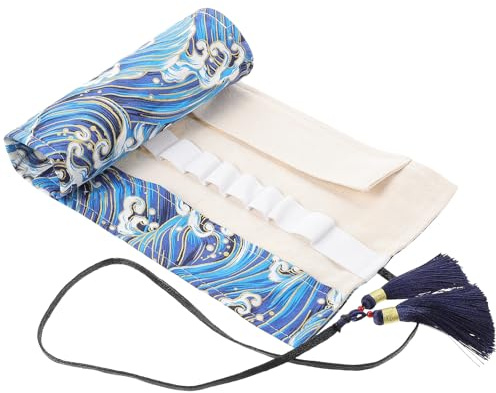 DIYEAH Aufbewahrungstasche für Häkelnadeln Rollbehälter für Strickwerkzeuge 16 Taschen Organizer Leeres Etui für Häkelnadeln Leicht Zu Tragen