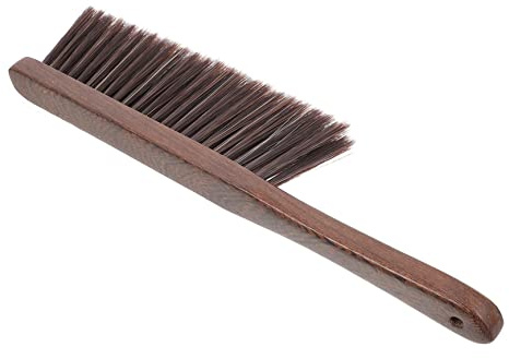 Healeved Hand Broom Cleaning Brush with Wooden Handle, Artificial Bristle Dusting Brush for Keyboards and Clothes, Household Cleaning Tool for Bed and Sofa