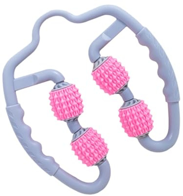 Waden und Beinrolle mit Griffen, 3d-massagepunkten, Rosa | Abs und Tpe, Bogenförmige Form, für Oberschenkel und Beine, Handliches Modell