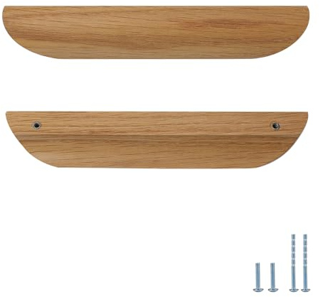 Evionlin 4 Stück Eiche Holz Schräg Winkel 20,8 cm Windschutz Schranktürgriff Holz Antik Stil Schrank Schubladentürgriff