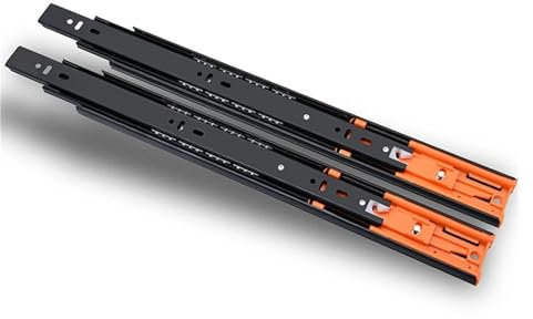 HCZKIUJY 45 mm Schubladenschienen mit Soft-Close-Funktion und Kugellager, 3-Fach Vollauszug, seitliche Montage, 45 kg Tragkraft, Möbelschiene, Normal 10 Zoll 25 cm (Puffer 10 Zoll,Buffer 10inch 25cm