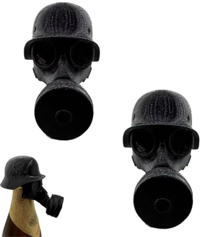 Gasmaske Bierflaschenverschlüsse, Bierflaschen Helm Flaschenverschluss,Wiederverwendbar Staubdicht Bierflaschenverschluss, Dichtet Flaschenverschlüsse ab Verschlüsse für Bier,Saft und Glasflaschen (A)