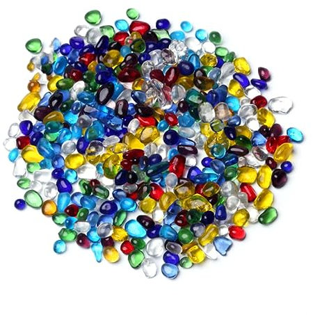 Mobestech Glasierter Kristallkies Kieselstein Aquariumstein Fisch Stein für Aquarium Aquarienkies Aquariensteine Edelsteine Glaskies künstliche Steine gefälschte Steine