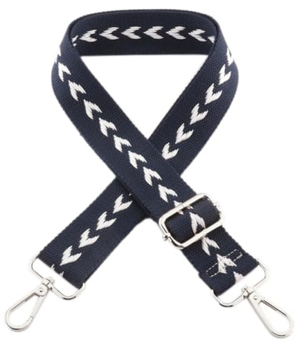 Blausky Verstellbar Liebe Schulterriemen 70-135cm,3.8cm Breit Schultergurt zum Wechseln Umhängegurt mit Silber Karabiner Taschengurt für Damen & Herren Handtaschen Schultertasche,Marineblau