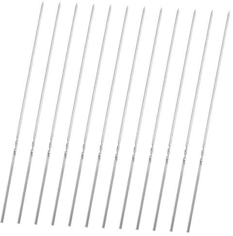 SOIMISS 20 piezas Brochetas Inoxidable Reutilizables para Parrilla Pinchos para Carne y Verduras para Bbq Camping y Actividades