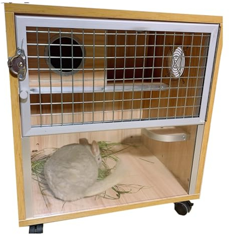 Chinchillakäfig Aus Holz, Kaufest, Kaninchenkäfig, Kleintierkäfig, Stabil Gebaut, für Hamster, Kaninchen, Igel, Eichhörnchen, ChamäLeons, Eidechsen, RennmäUse