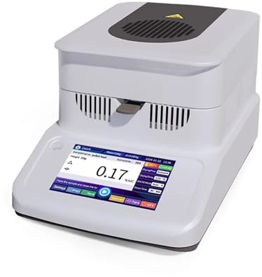 Feuchtigkeitsmesser, 5-Zoll-Touchscreen-Halogen-Feuchtigkeitsmessgerät Mit Kunststoffpartikelheizung For Lebensmittel Und Futtermittel (120 G)(120g 0.002g)