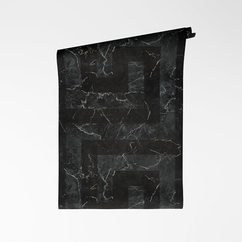 A.S. Création papier peint intissé avec design géométrique en gris, noir, métallisé – papier peint à motif luxueux 10,05 m x 0,70 m – 791747