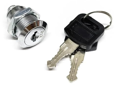 Drawer Cam Lock 2 Keys 5 Tail Pieces Mailbox File Cabinet Tool Box Locker Lock Furniture Hardware HJ06 1Pcs(Keyed Alike 25mm)