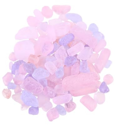TOPPERFUN Galets de Cristal Naturels pour Décoration Aquarium, Forme Irrégulière, Surface Lisse, Facile à Nettoyer, pour Bocal à Poissons et Jardinage Intérieur, 500g
